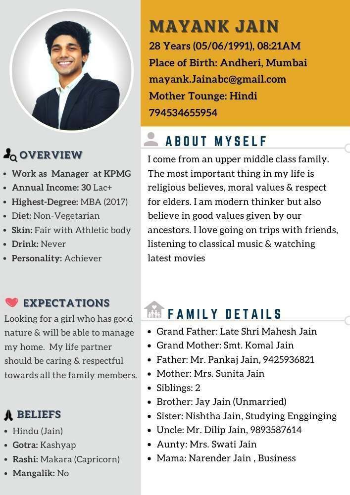 Biodata For Marriage Template Download