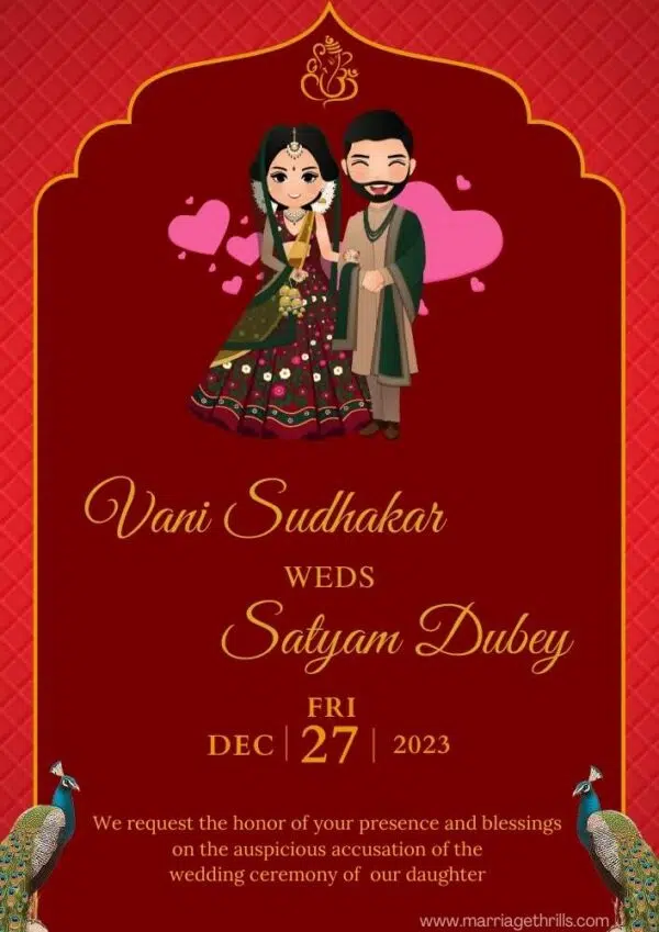 marriage Invitation Card Format in English pdf