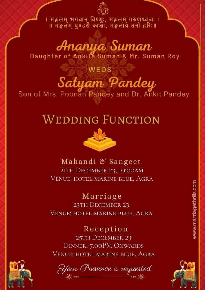 Latest Marriage Invitation Card Format In English Pdf Free Download