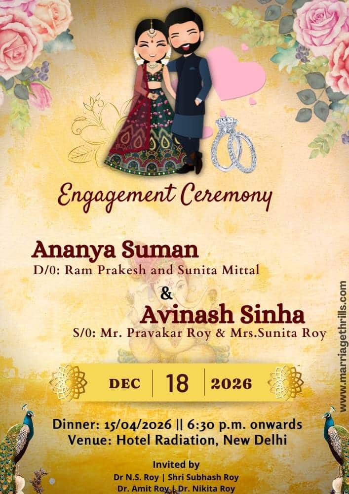Ring Ceremony Indian Engagement Invitation Template At Templatecom | Desain  kartu undangan, Contoh undangan pernikahan, Kartu pernikahan